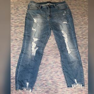 Chic Soul Ripped/Distressed Jeggings 3x Plus Size